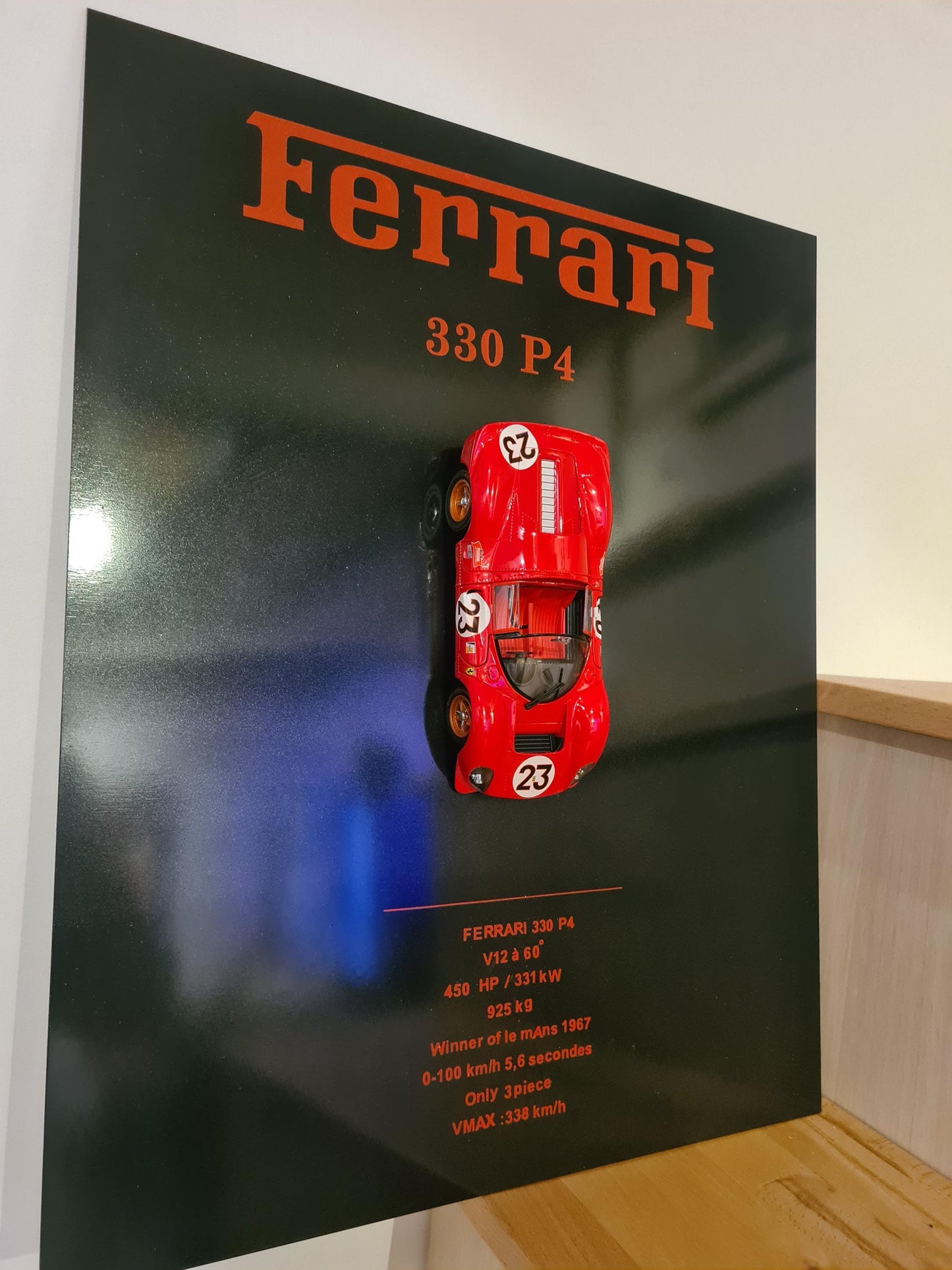 plaque metal murale ferrari 330 p4