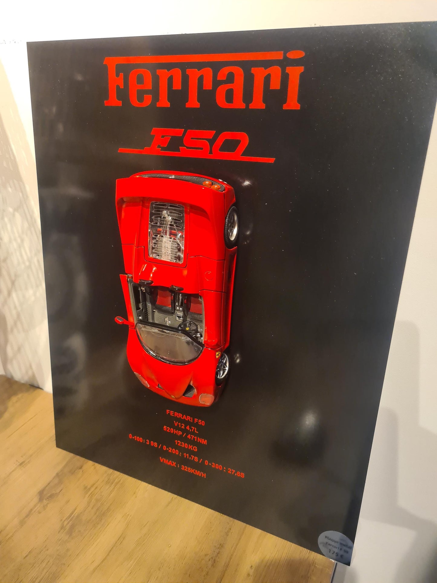 plaque metal murale ferrari F50