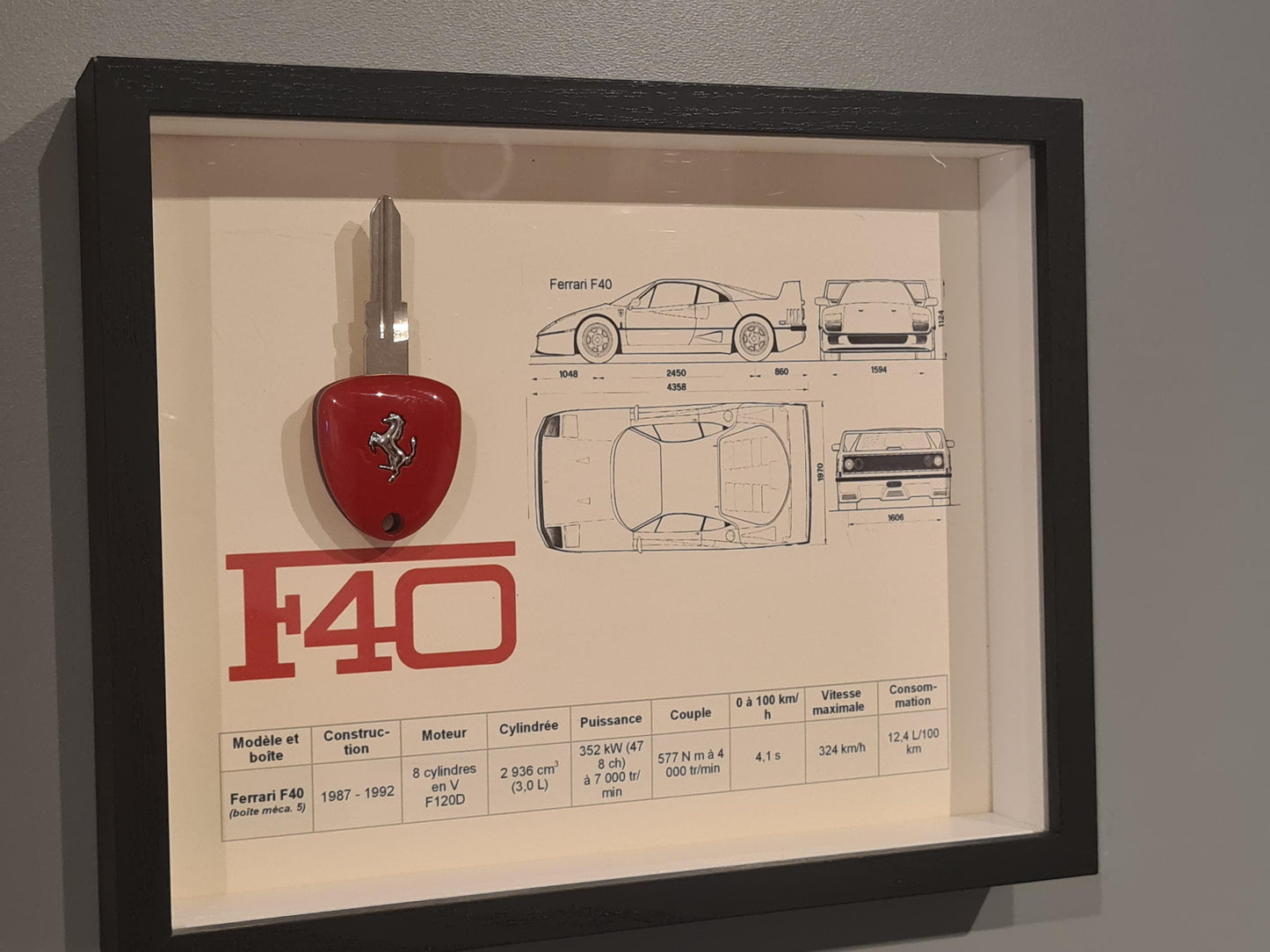 cadre clé Ferrari F40 Etsy