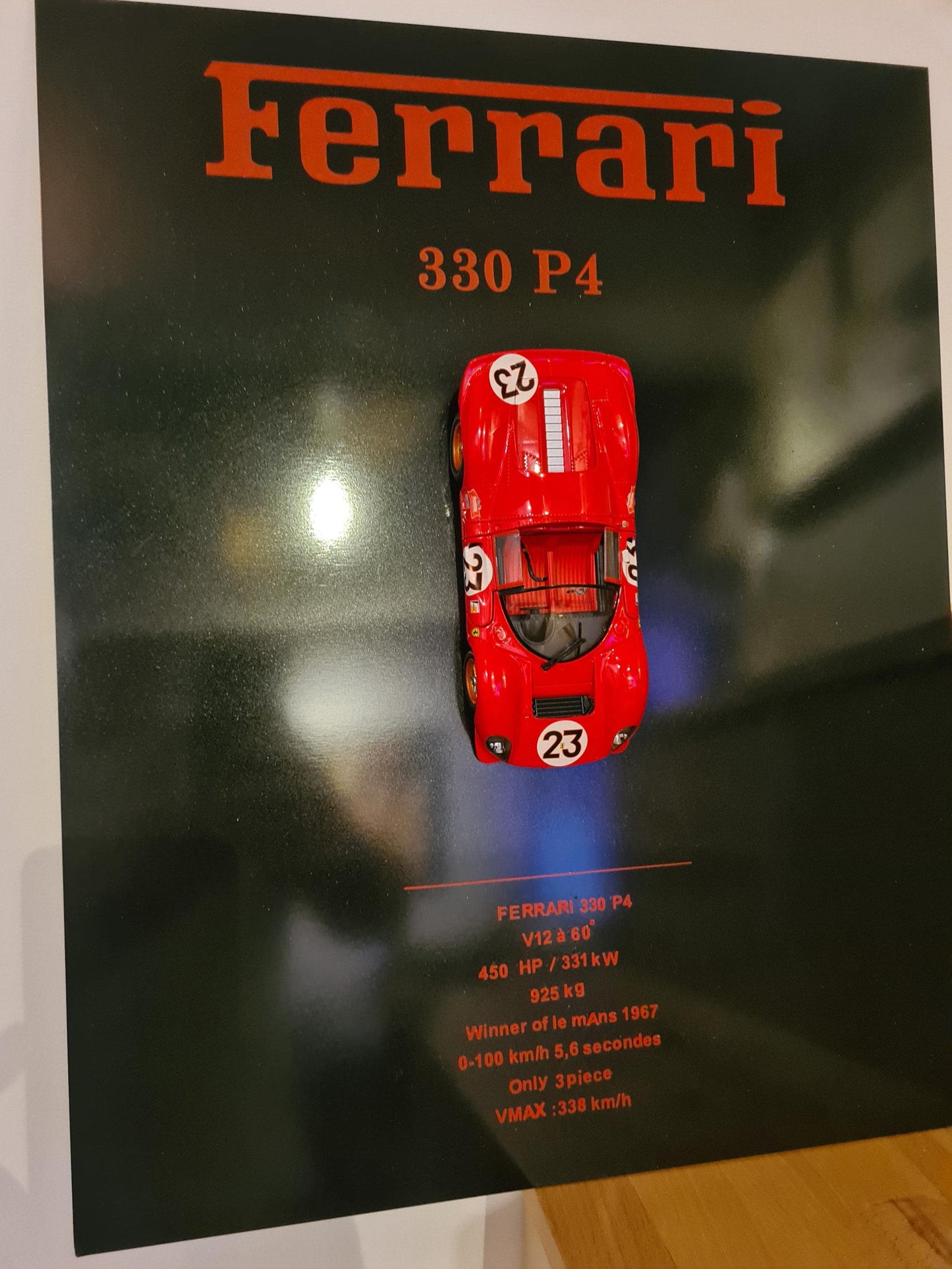 plaque metal murale ferrari 330 p4