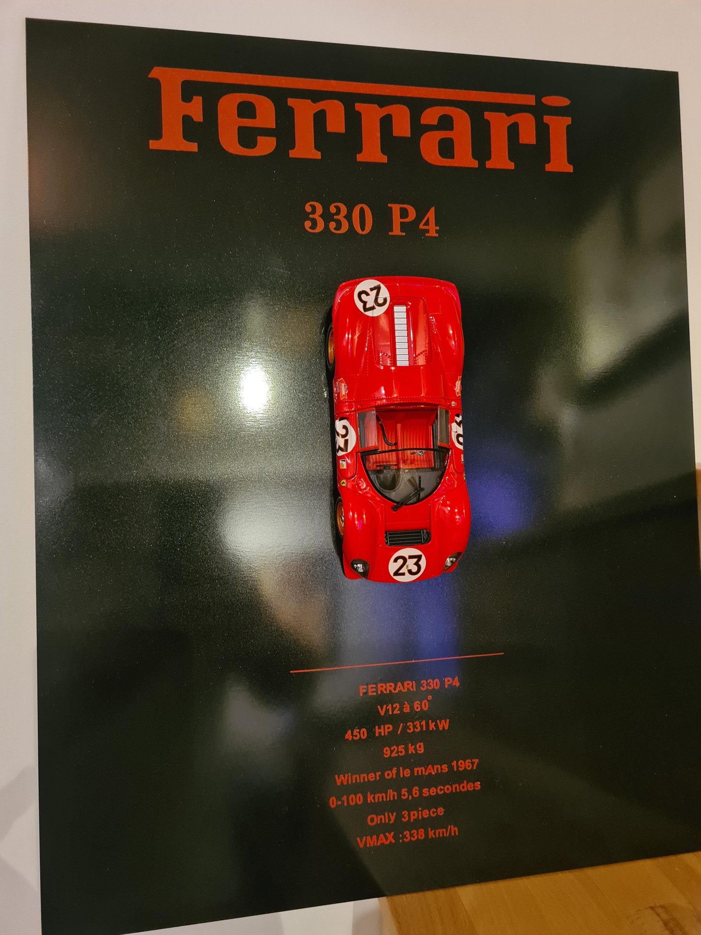 plaque metal murale ferrari 330 p4