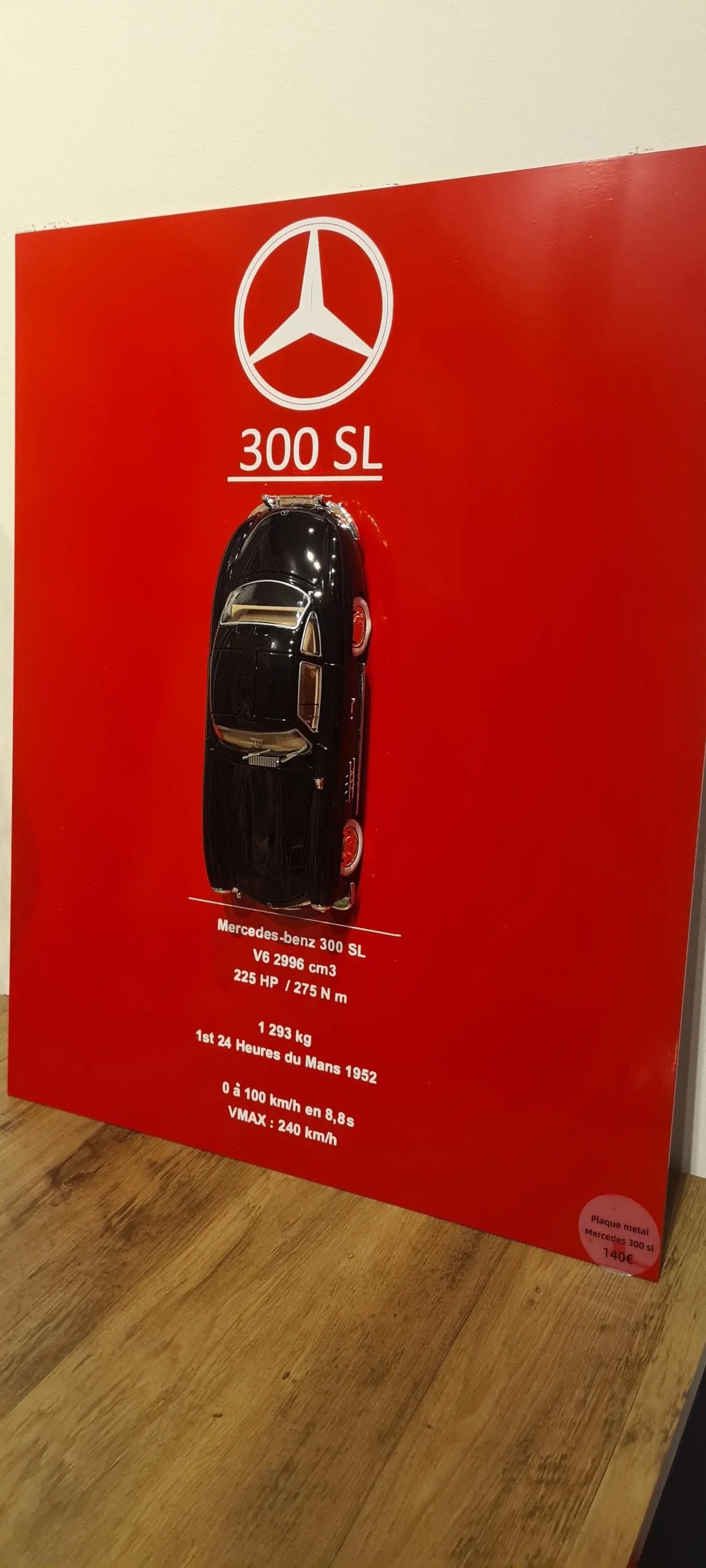 plaque metal murale Mercedes 300 sl Etsy