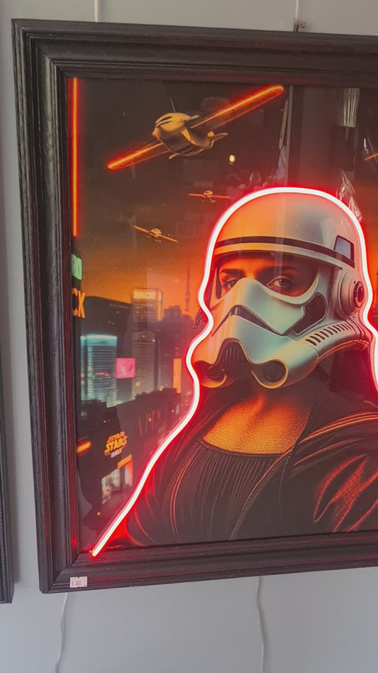Cadre led pop arts Mona lisa trooper