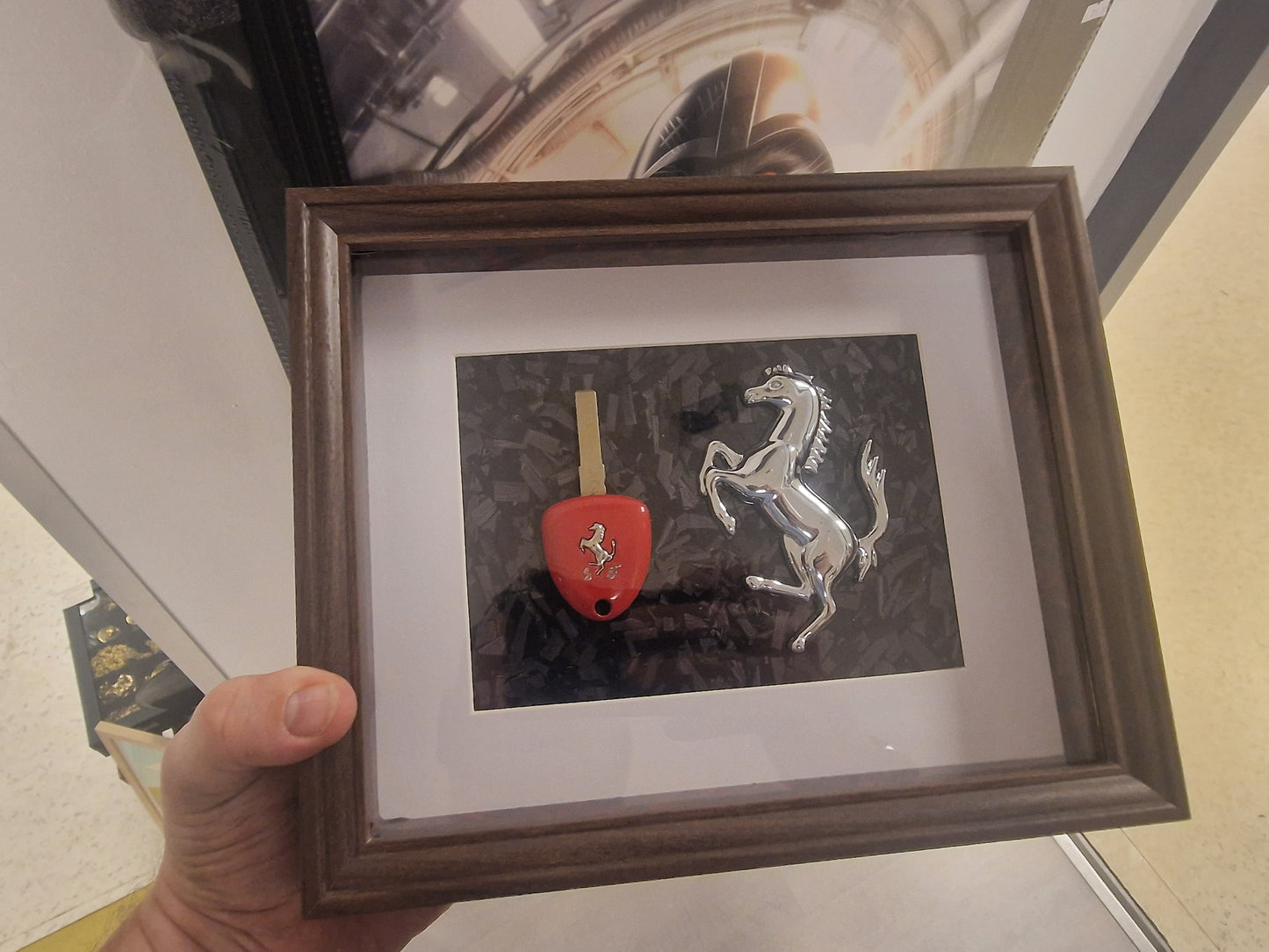 cadre clé Ferrari 458 20X25 CM