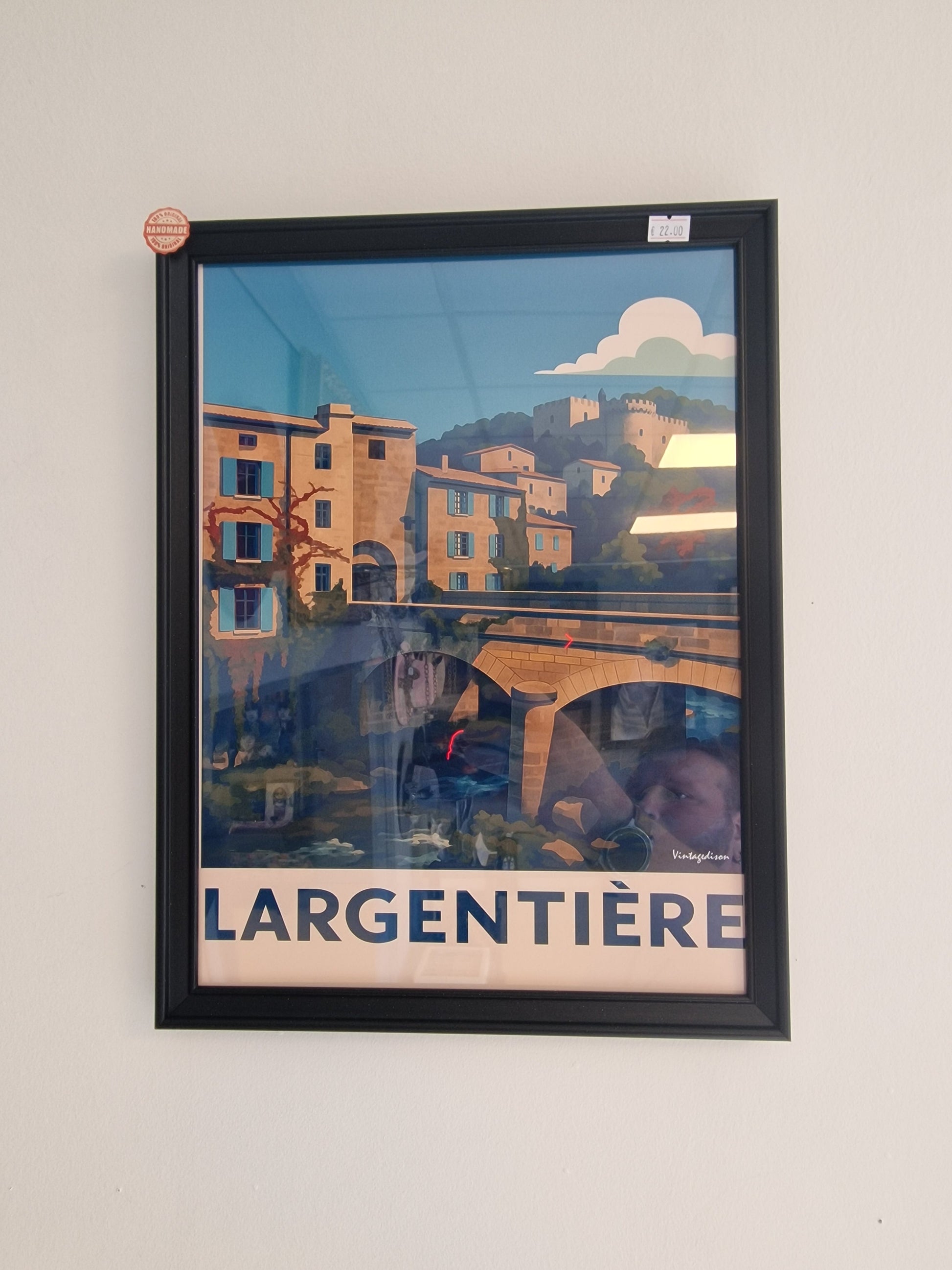 Affiche rétro Ardèche largentière encadré Vintagedison