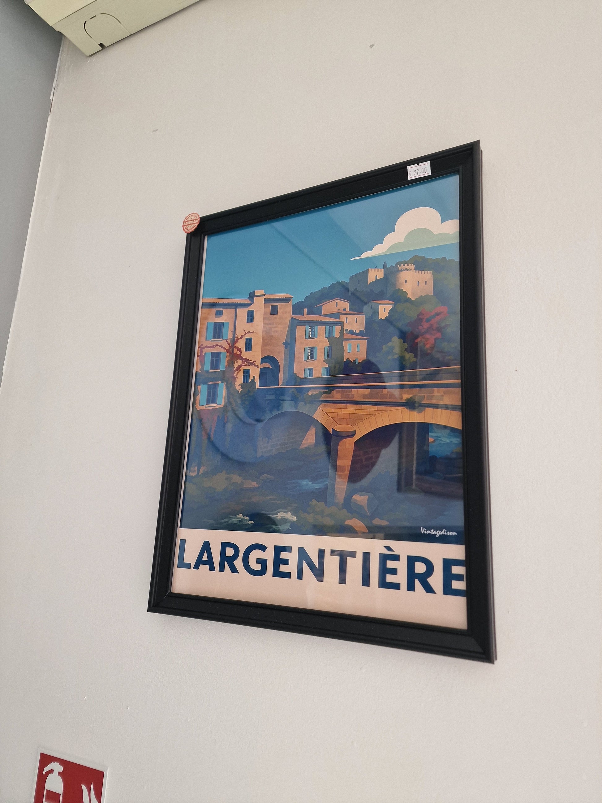 Affiche rétro Ardèche largentière encadré Vintagedison