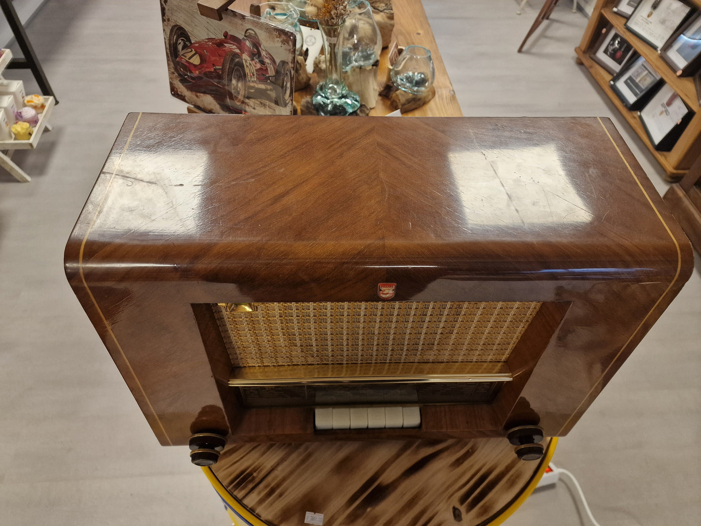 Radio Philips vintage FM fonctionnelle – Enceinte Bluetooth intégrée – Boîtier bois – Radio ancienne restaurée rétro déco