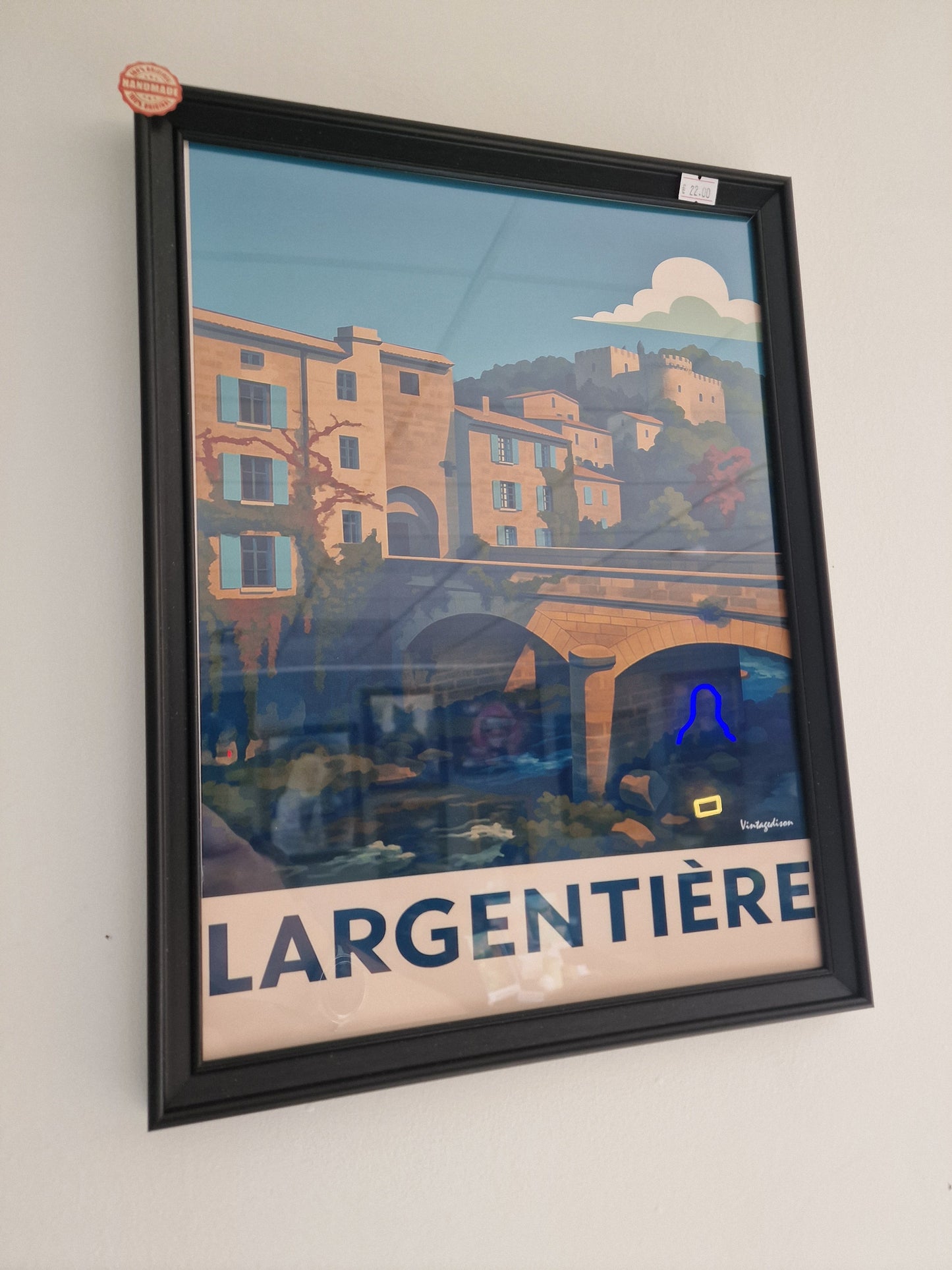 Affiche rétro Ardèche largentière encadré Vintagedison
