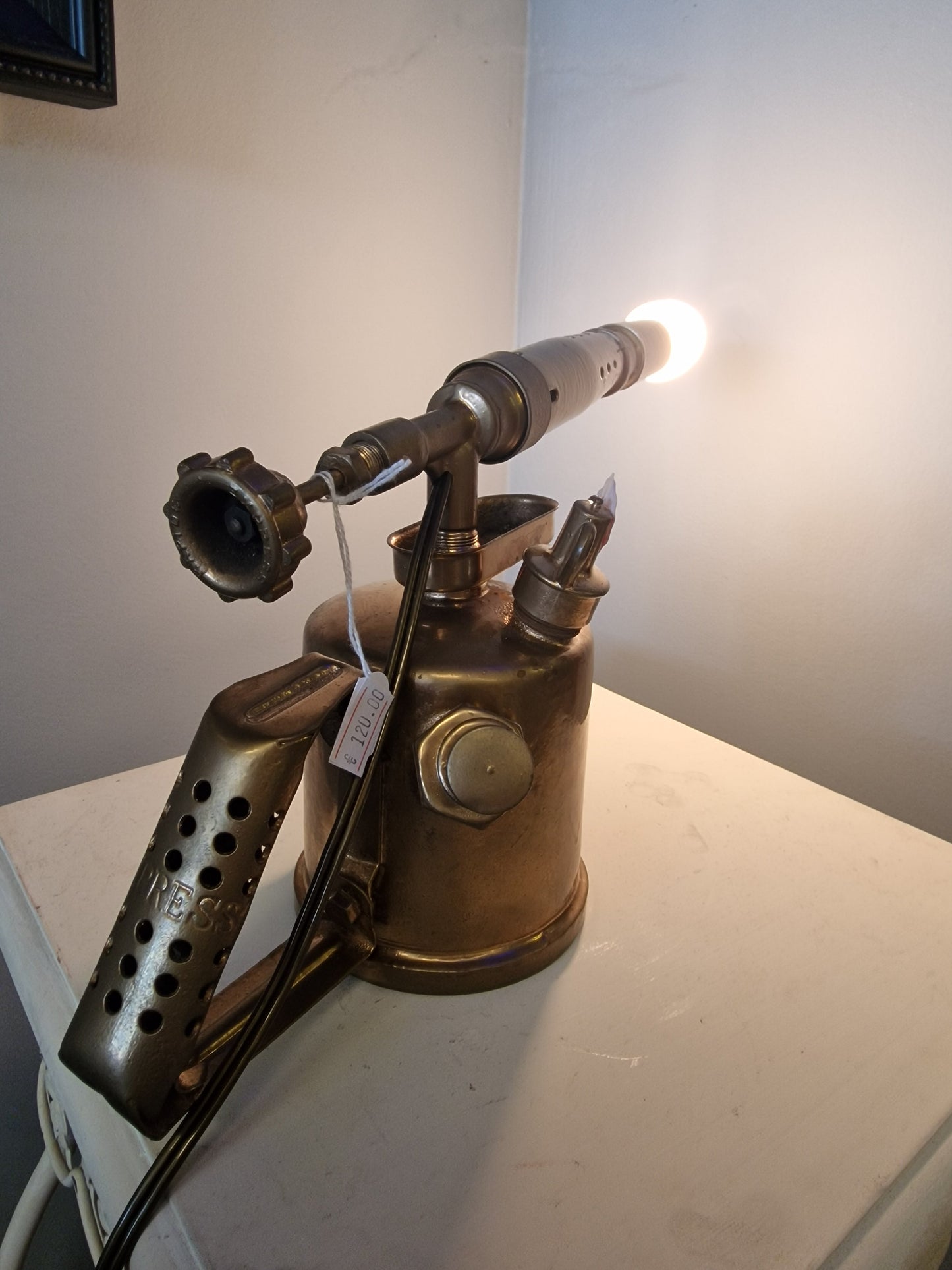 Lampe ancienne lampe à souder – création vintage industrielle upcyclée Vintagedison