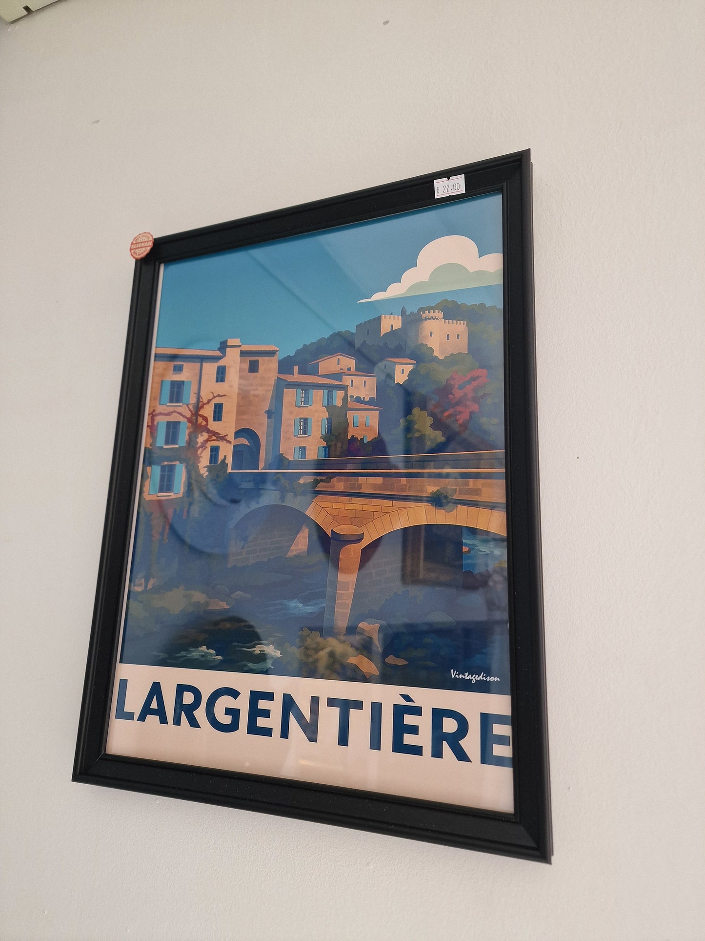 Affiche rétro Ardèche largentière encadré Vintagedison