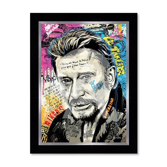 cadre pop art Johnny Hallyday – Romaric CADRAVEN