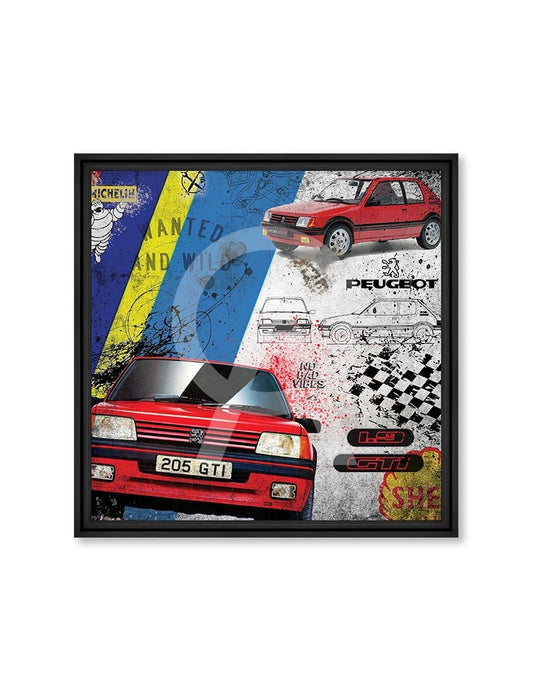 Cadre “205 GTI 1.9” – Rubix | Cadraven | Art Automobile Vintage Français