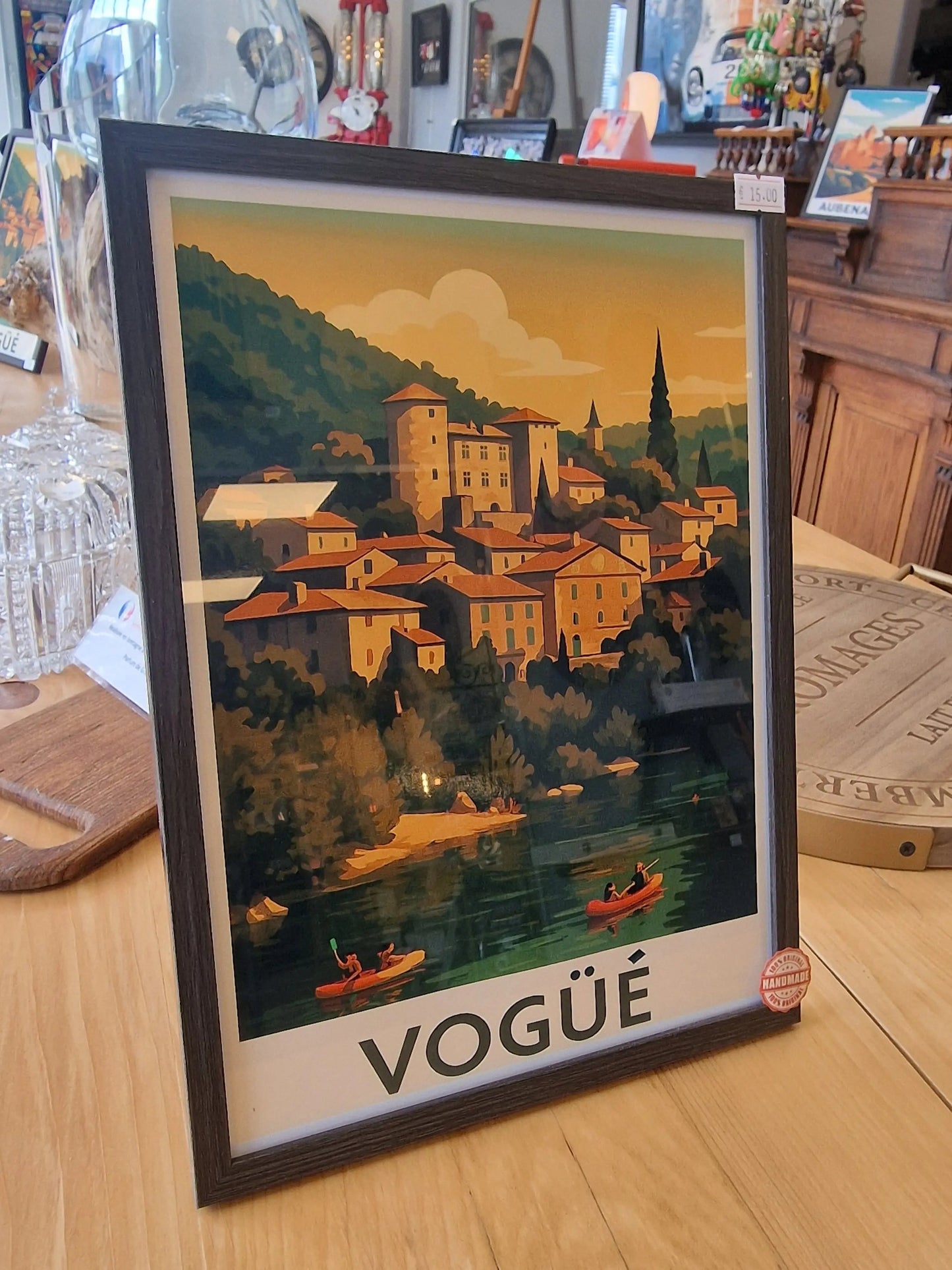 Affiche rétro Ardèche VOGÜé encadré Vintagedison