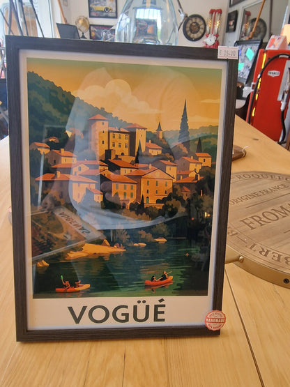 Affiche rétro Ardèche VOGÜé encadré Vintagedison