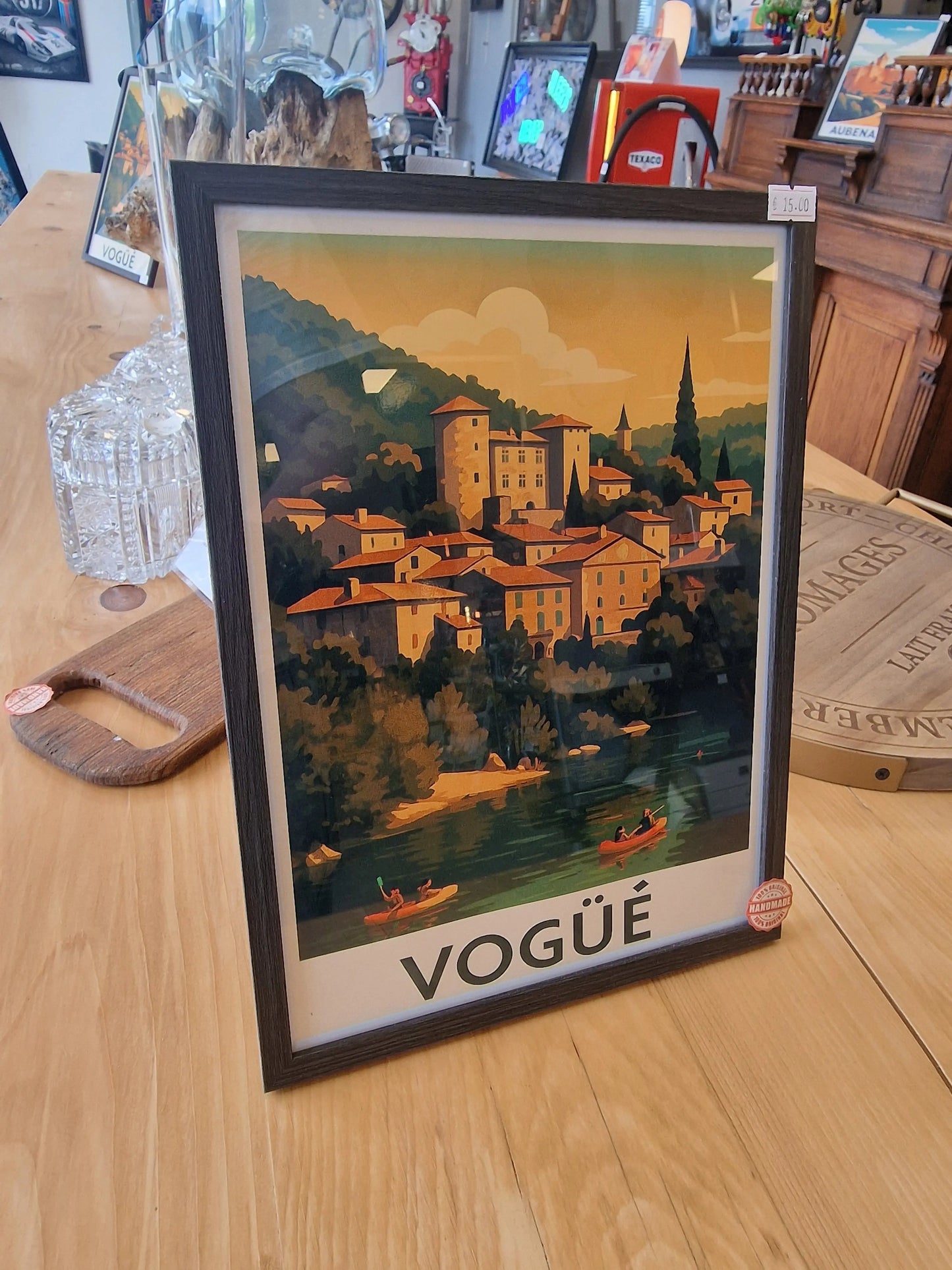 Affiche rétro Ardèche VOGÜé encadré Vintagedison