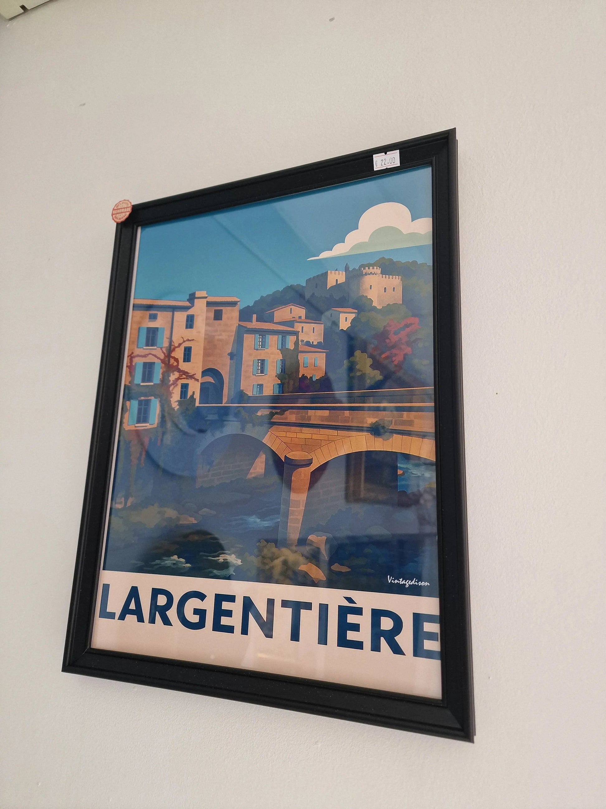 Affiche rétro Ardèche largentière encadré Vintagedison