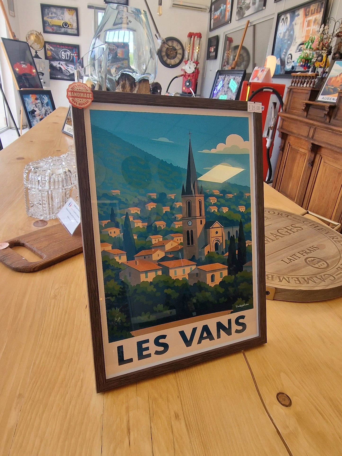 Affiche rétro Ardèche les vans encadrée Vintagedison