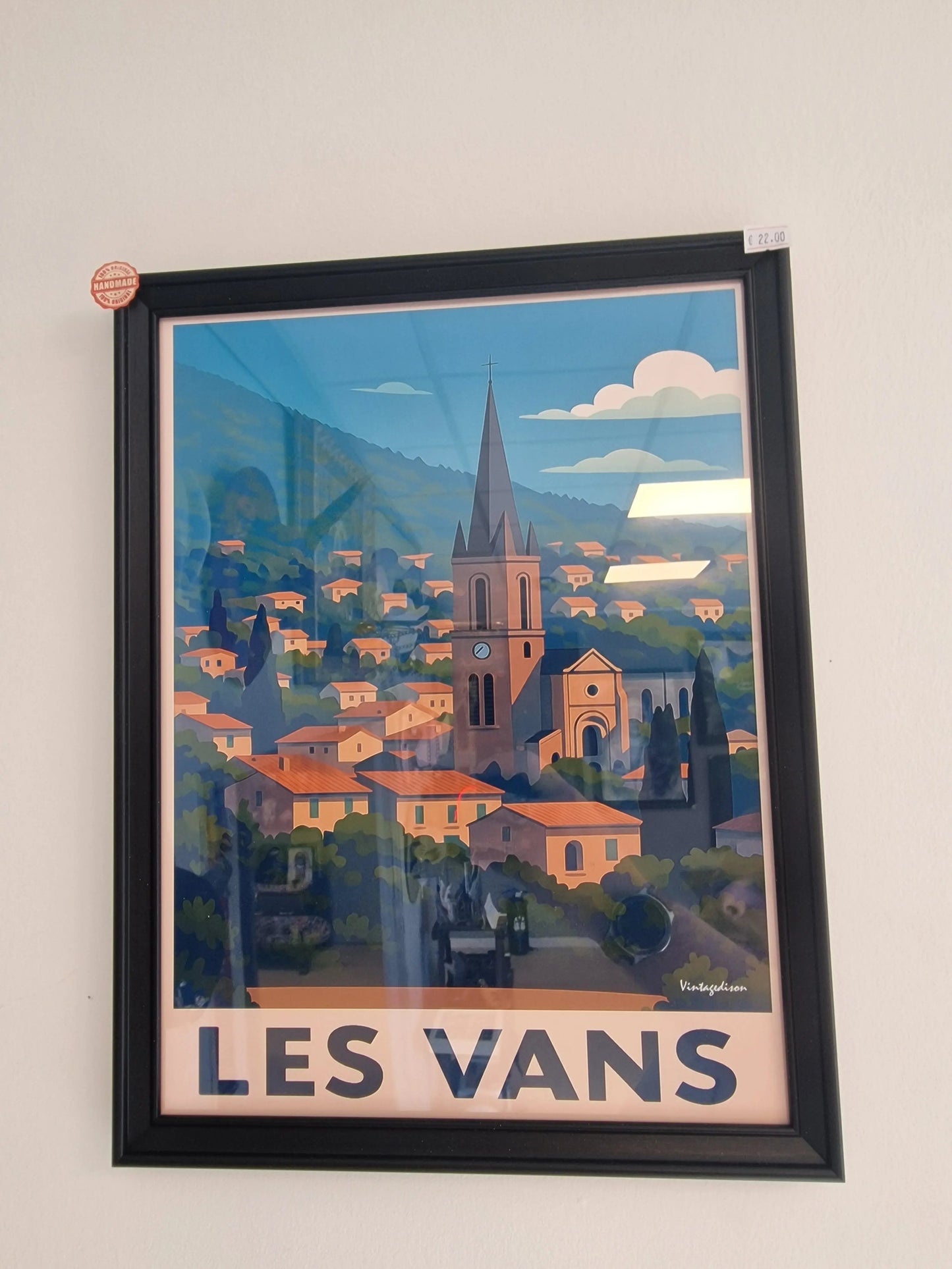 Affiche rétro Ardèche les vans encadrée Vintagedison