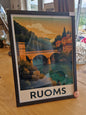 Affiche rétro Ardèche ruoms encadré Vintagedison