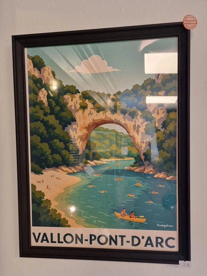 Affiche rétro Ardèche vallon-pont-d'arc Vintagedison