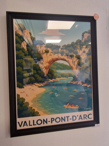 Affiche rétro Ardèche vallon-pont-d'arc Vintagedison