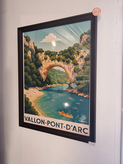 Affiche rétro Ardèche vallon-pont-d'arc Vintagedison