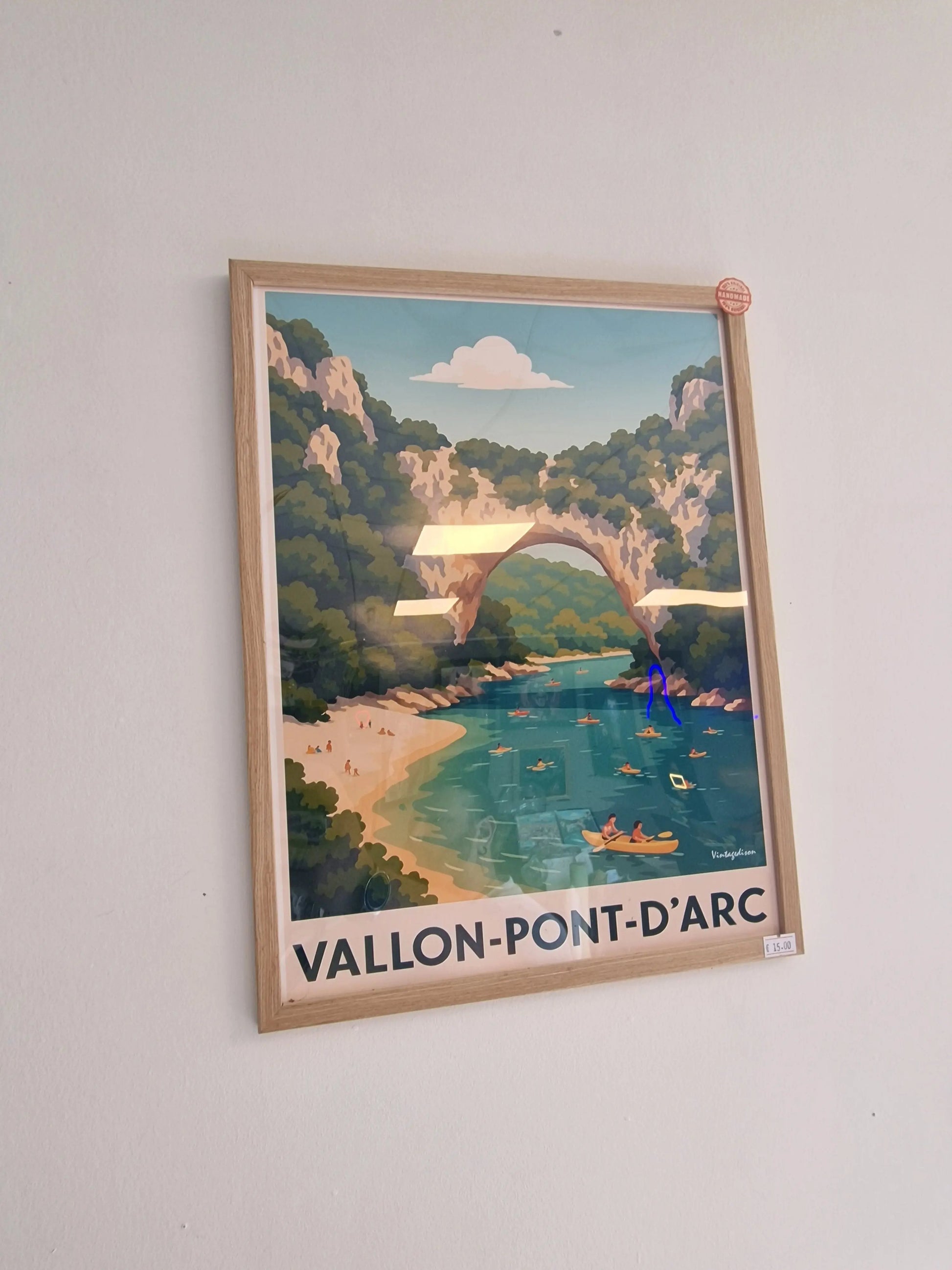 Affiche rétro Ardèche vallon-pont-d'arc Vintagedison