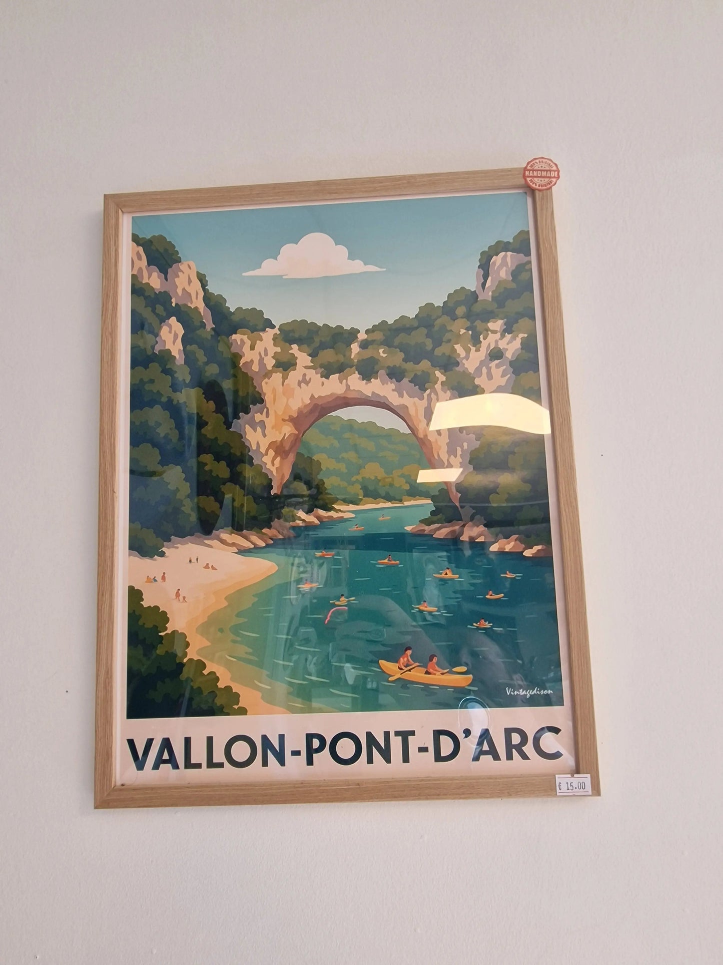 Affiche rétro Ardèche vallon-pont-d'arc Vintagedison