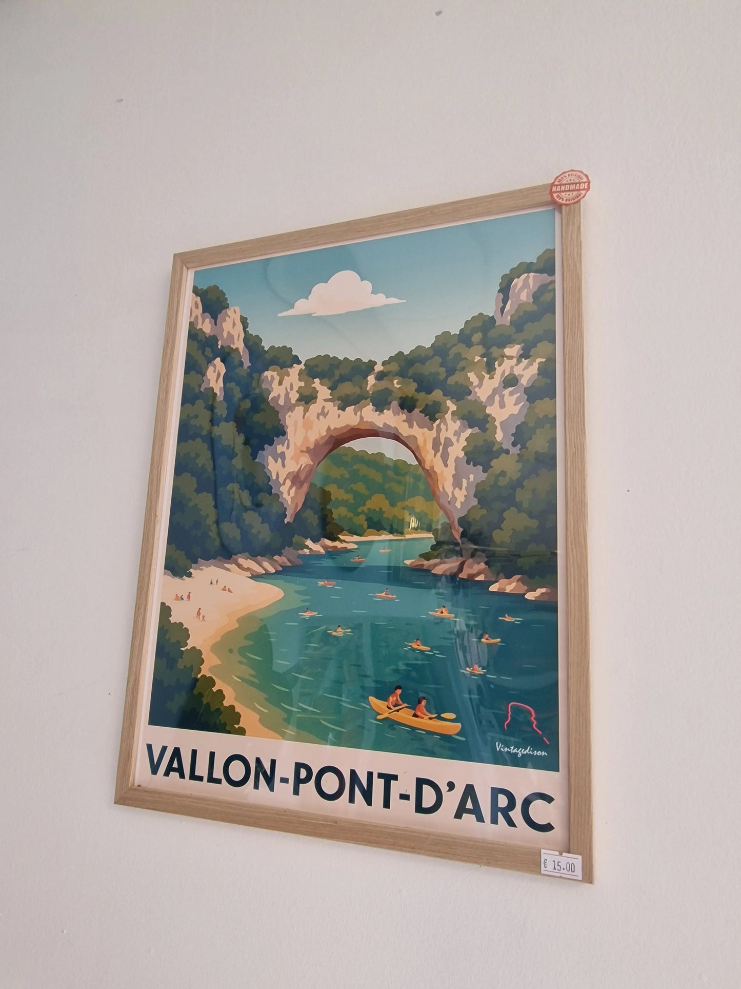 Affiche rétro Ardèche vallon-pont-d'arc Vintagedison