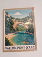 Affiche rétro Ardèche vallon-pont-d'arc Vintagedison