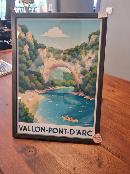 Affiche rétro Ardèche vallon-pont-d'arc Vintagedison