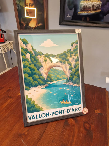 Affiche rétro Ardèche vallon-pont-d'arc Vintagedison
