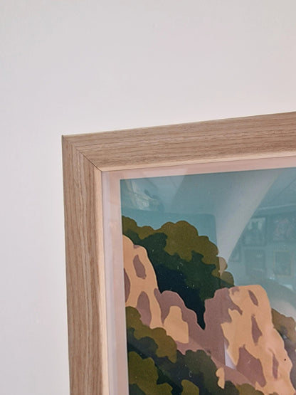 Affiche rétro Ardèche les vans encadrée Vintagedison