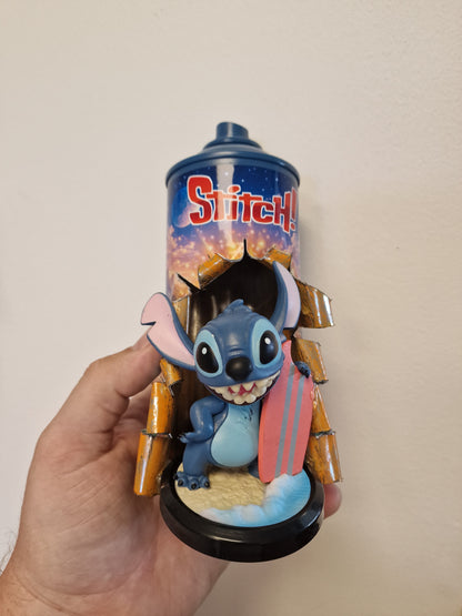 Bombe de peinture custom lilo et stitch – Figurine stitch pop culture artisanale