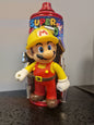 Bombe de peinture custom nintendo  – Figurine mario pompier  pop culture artisanale