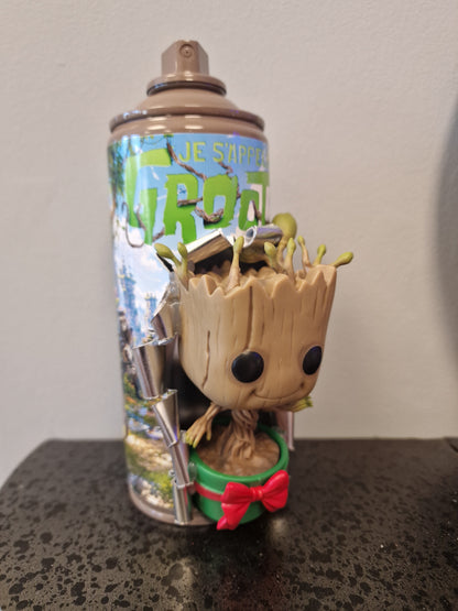 Bombe de peinture custom Groot – Décoration 3D Gardiens de la Galaxie – Art urbain Pop Culture – Pièce artisanale originale