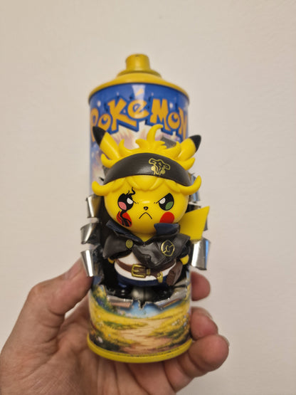 Bombe de peinture custom pokemon – Figurine pikachu  3 pop culture artisanale