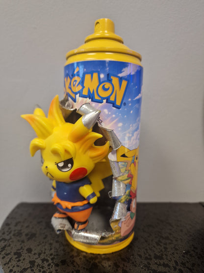 Bombe de peinture custom pokemon – Figurine pikachu sangoku pop culture artisanale