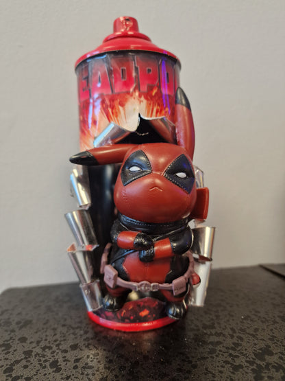 Bombe de peinture custom marvel – Figurine deadpool pikachu pop culture artisanale