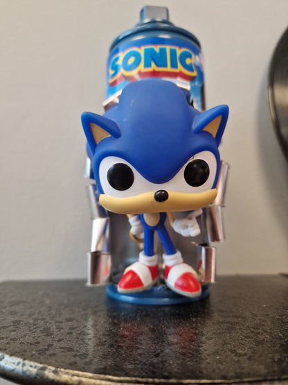 Bombe de peinture customisée Sonic – Figurine 3D effet explosion – Décoration gaming rétro SEGA