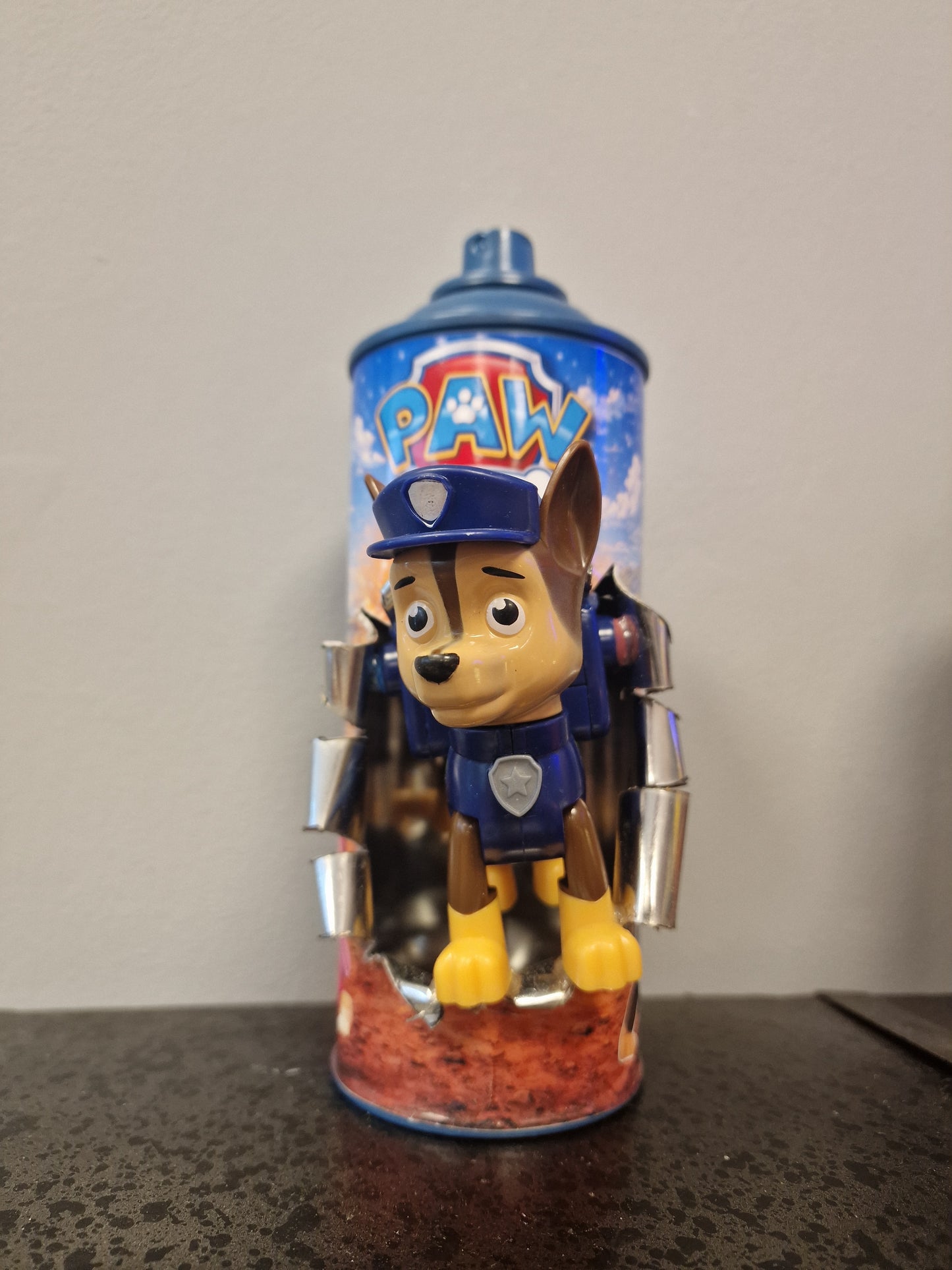 Bombe de peinture custom pat patrouille 1– Figurine chase pop culture artisanale