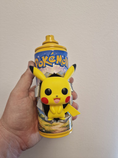 Bombe de peinture custom pokemon – Figurine pop pikachu 2 pop culture artisanale