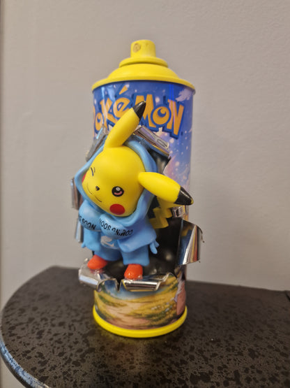 Bombe de peinture custom pokemon – Figurine pikachu 2  pop culture artisanale