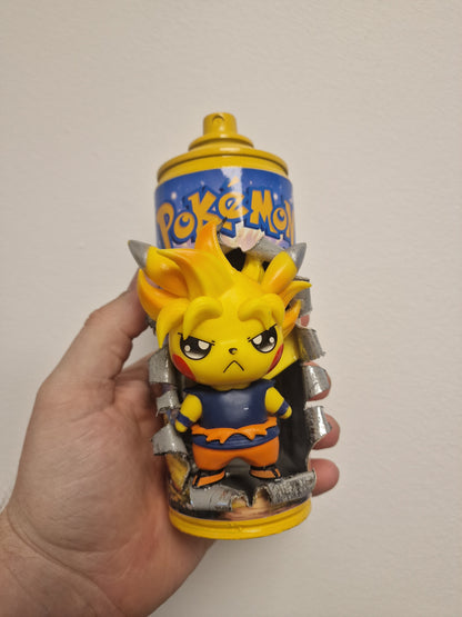 Bombe de peinture custom pokemon – Figurine pikachu sangoku pop culture artisanale