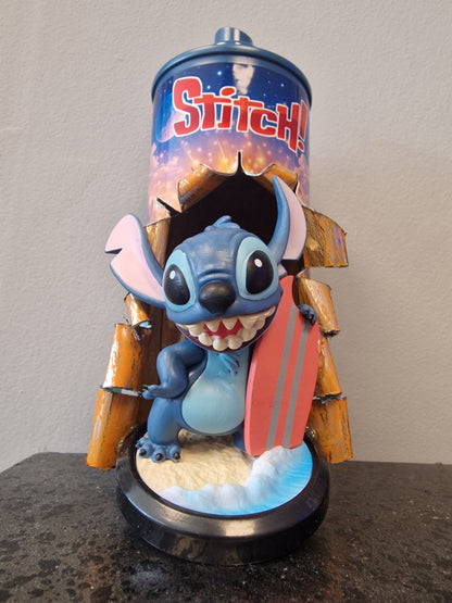Bombe de peinture custom lilo et stitch – Figurine stitch pop culture artisanale