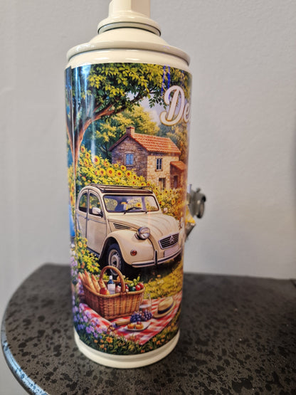 Bombe de peinture custom Citroën – Figurine 2cv  grise pop culture artisanale