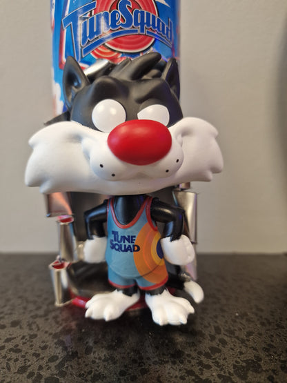 Bombe de peinture custom Titi & Grosminet – Tweety Sylvester Tune Squad – Déco Pop Art Space Jam – Pièce unique Looney Tunes