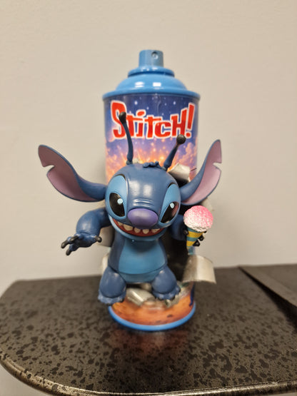 Bombe de peinture custom lilo et stitch – Figurine stitch pop culture artisanale