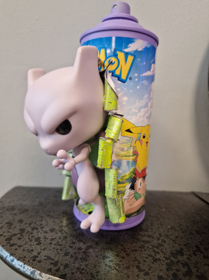Bombe de peinture custom pokemon – Figurine mewtwo pop culture artisanale