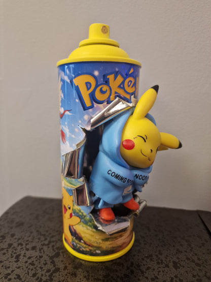 Bombe de peinture custom pokemon – Figurine pikachu 2  pop culture artisanale